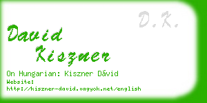 david kiszner business card